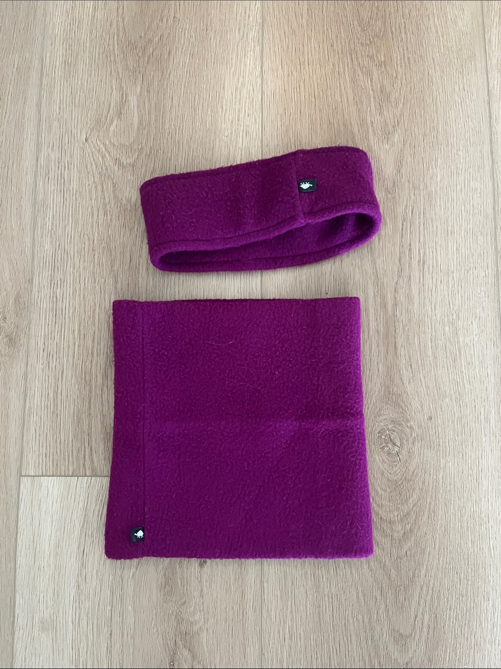 Women’s Fleece Headband and Neck Warmer Set - Purple